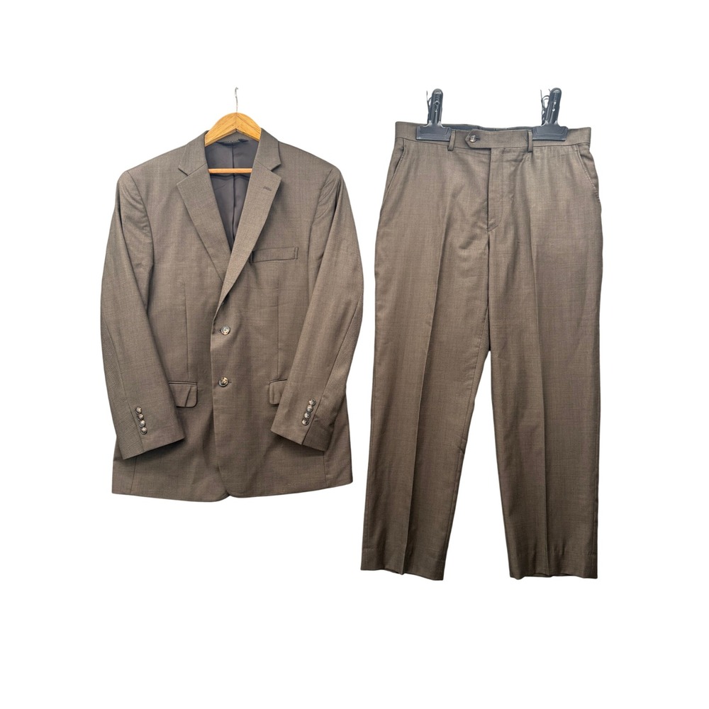 Jos. A. Bank Suit Mens 42R Brown Excellent Tailored Fit 100% Wool 2 Piece